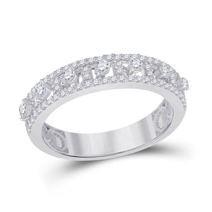 Diamond Band | 14kt White Gold Womens Round Diamond Anniversary Band Ring 5/8 Cttw | Splendid Jewellery GND