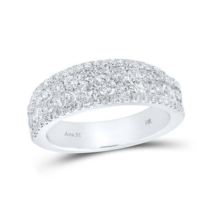 Diamond Band | 14kt White Gold Womens Round Diamond Band Ring 1 Cttw | Splendid Jewellery GND