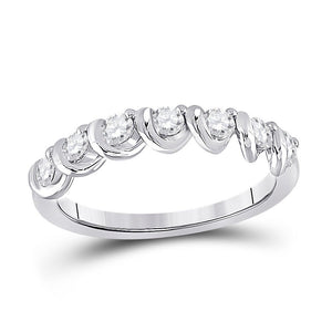 Diamond Band | 14kt White Gold Womens Round Diamond Band Ring 1/2 Cttw | Splendid Jewellery GND