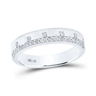 14kt White Gold Radiant Diamond Band Ring - Top View