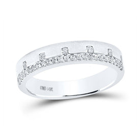 14kt White Gold Radiant Diamond Band Ring - Top View