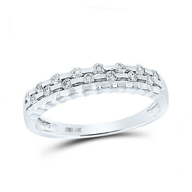 14kt White Gold Radiant Diamond Band Ring - A Dazzling Testament to Elegance and Brilliance - Top View