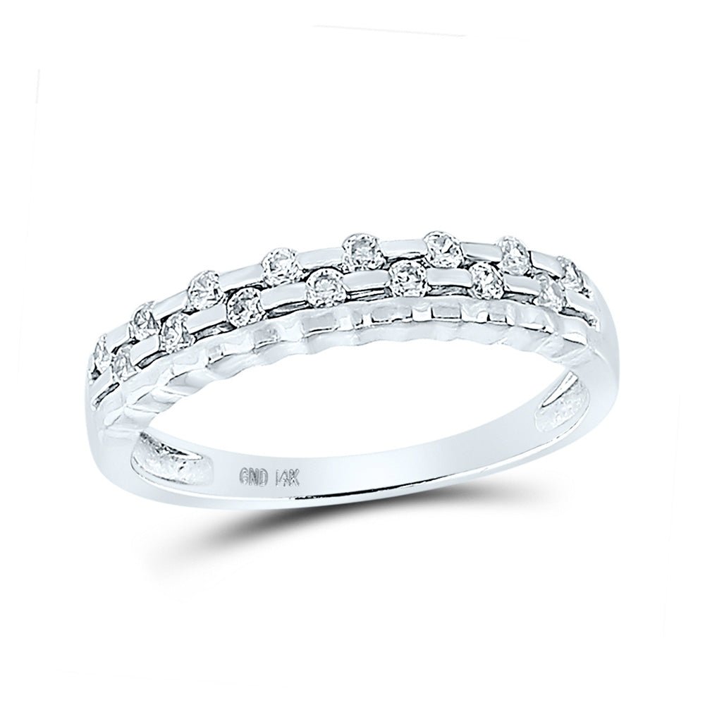 Diamond Band | 14kt White Gold Womens Round Diamond Band Ring 1/4 Cttw | Splendid Jewellery GND