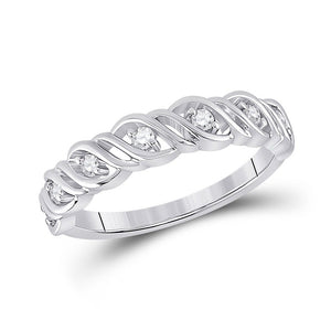 Diamond Band | 14kt White Gold Womens Round Diamond Band Ring 1/5 Cttw | Splendid Jewellery GND