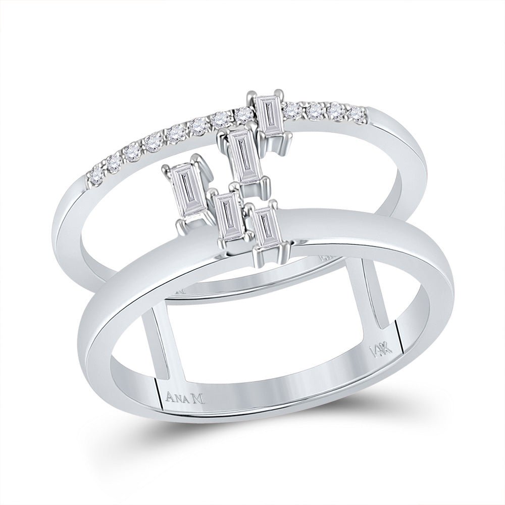 Diamond Band | 14kt White Gold Womens Round Diamond Band Ring 1/5 Cttw | Splendid Jewellery GND