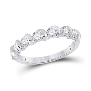 Diamond Band | 14kt White Gold Womens Round Diamond Band Ring 3/4 Cttw | Splendid Jewellery GND