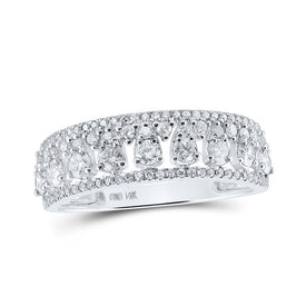 14kt White Gold Radiant Diamond Band: A Captivating Masterpiece by Splendid Jewellery - Top View