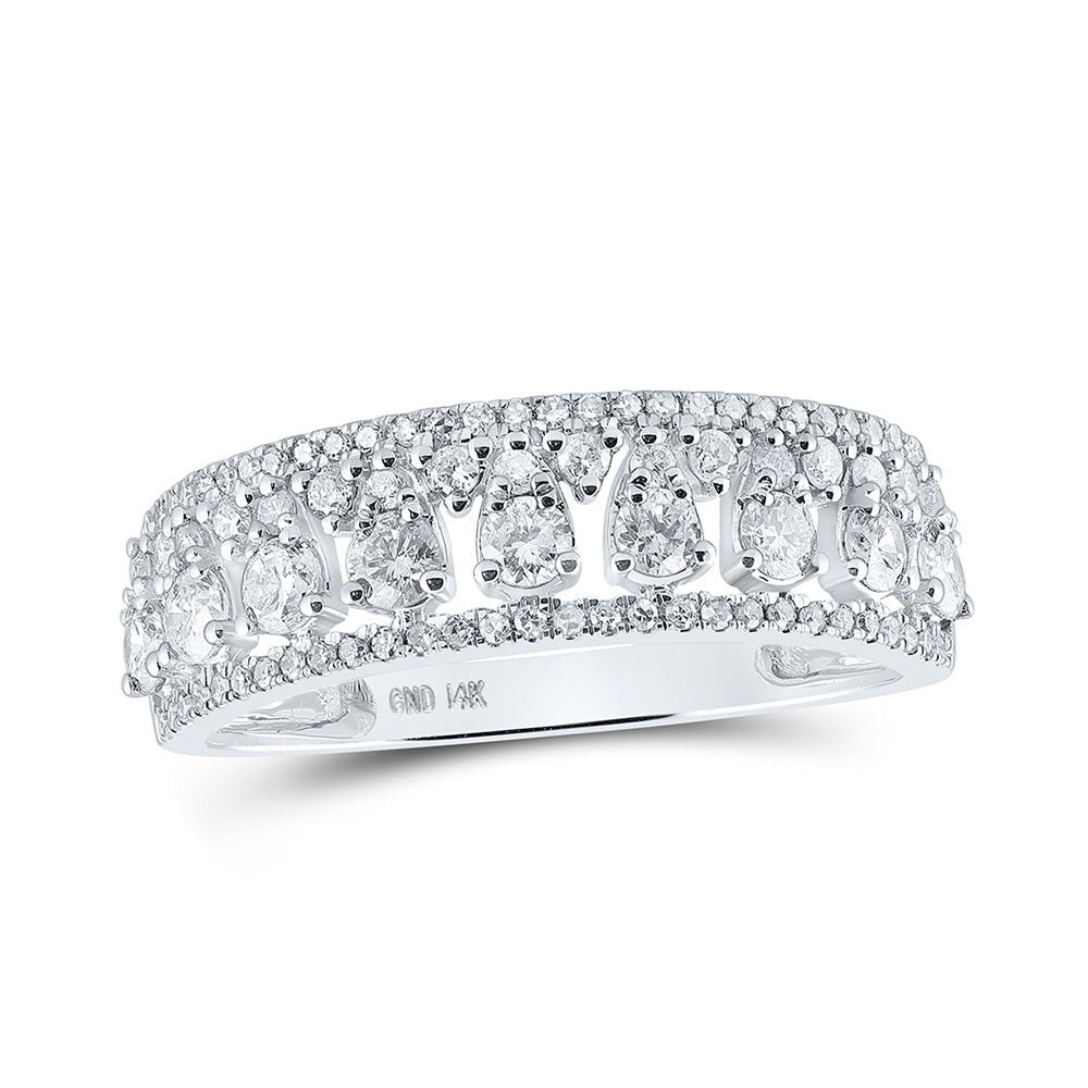 Diamond Band | 14kt White Gold Womens Round Diamond Band Ring 3/4 Cttw | Splendid Jewellery GND