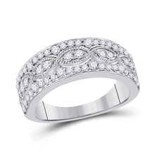 Load image into Gallery viewer, Radiant Brilliance 14kt White Gold Diamond Band Ring - Top View
