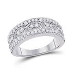Radiant Brilliance 14kt White Gold Diamond Band Ring - Top View