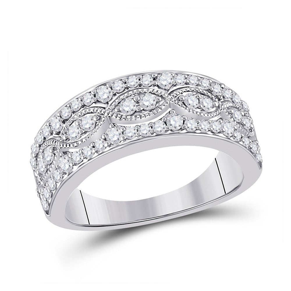 Diamond Band | 14kt White Gold Womens Round Diamond Band Ring 5/8 Cttw | Splendid Jewellery GND