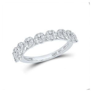 Diamond Band | 14kt White Gold Womens Round Diamond Band Ring 5/8 Cttw | Splendid Jewellery GND