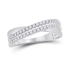14kt White Gold Diamond Crossover Journey Band Ring 1/5 Cttw - Splendid Jewellery - Top View