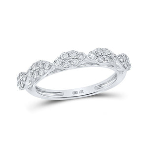 Diamond Band | 14kt White Gold Womens Round Diamond Fashion Band Ring 1/2 Cttw | Splendid Jewellery GND