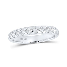 Load image into Gallery viewer, Radiant Elegance: 14kt White Gold Diamond Band Ring - Top View