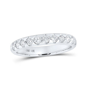 Diamond Band | 14kt White Gold Womens Round Diamond Machine Set Band Ring 1/2 Cttw | Splendid Jewellery GND