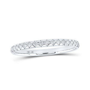 Diamond Band | 14kt White Gold Womens Round Diamond Machine-set Band Ring 1/6 Cttw | Splendid Jewellery GND