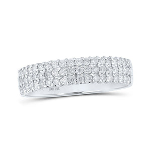 Diamond Band | 14kt White Gold Womens Round Diamond Pave Band Ring 1/2 Cttw | Splendid Jewellery GND