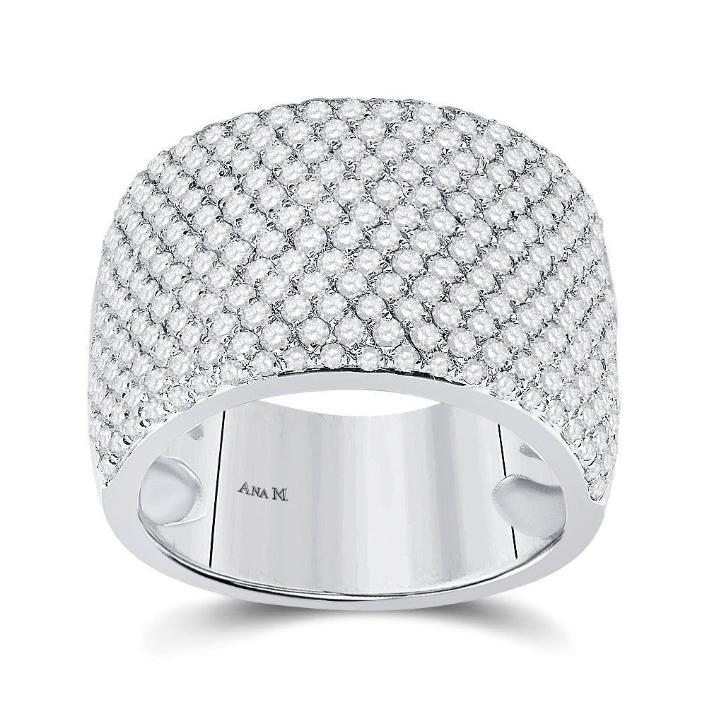 Diamond Band | 14kt White Gold Womens Round Diamond Pave Band Ring 2-1/4 Cttw | Splendid Jewellery GND