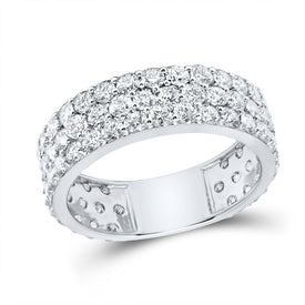 Dazzling Brilliance: 14kt White Gold Womens Round Diamond Pave Band Ring 2-7/8 Cttw - Top View