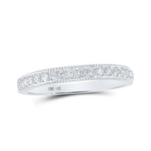 Load image into Gallery viewer, Radiant Elegance: 14kt White Gold Women&#39;s Round Diamond Single Row Band Ring - Top View