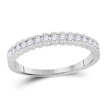 Load image into Gallery viewer, 14kt White Gold Sparkling Diamond Eternity Band - Top View