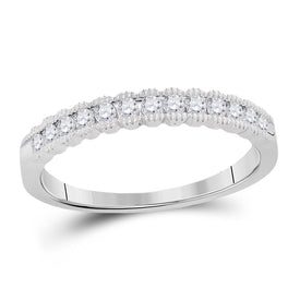 14kt White Gold Sparkling Diamond Eternity Band - Top View