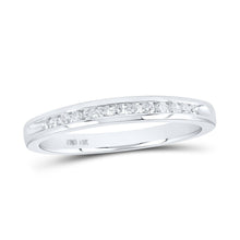 Load image into Gallery viewer, 14kt White Gold Sparkling Diamond Band - A Radiant Symphony - Top View