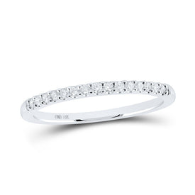 14kt White Gold Radiant Diamond Band Ring: A Captivating Sparkle of Elegance - Top View