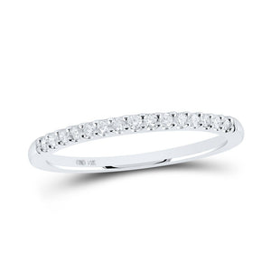 Diamond Band | 14kt White Gold Womens Round Diamond Single Row Band Ring 1/6 Cttw | Splendid Jewellery GND