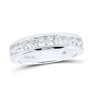 Diamond Band | 14kt White Gold Womens Round Diamond Single Row Band Ring 7/8 Cttw | Splendid Jewellery GND