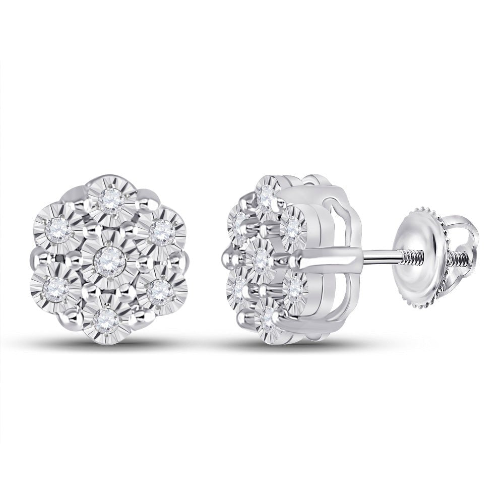 Diamond Blossom Cluster Earrings - Splendid Jewellery