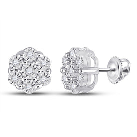 Diamond Blossom Cluster Earrings - Splendid Jewellery