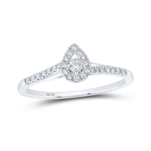 Load image into Gallery viewer, Diamond Brilliance: 10kt White Gold Teardrop Halo Promise Ring - Splendid Jewellery