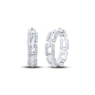 Diamond Brilliance: 10kt White Gold Womens Round Diamond Hoop Earrings 1/3 Cttw - Splendid Jewellery