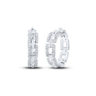 Diamond Brilliance: 10kt White Gold Womens Round Diamond Hoop Earrings 1/3 Cttw - Splendid Jewellery