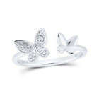 Whimsical Flutter Diamond Ring Top view from the 10Kt White Gold Womens Round Diamond Butterfly Ring 03 Cttwpin237447 collection by Splendid Jewellery