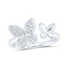 Enchanting Diamond Butterfly Ring Top view from the 10Kt White Gold Womens Round Diamond Butterfly Ring 1 8 Cttwpin237448 collection by Splendid Jewellery