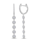 Diamond Cascade Hoop Earrings Top view from the 10Kt White Gold Womens Round Diamond Hoop Dangle Earrings 5 8 Cttwpin281709 collection by Splendid Jewellery