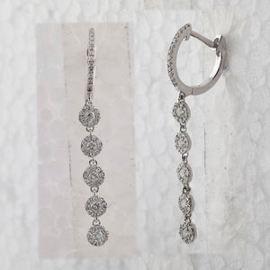 Diamond Cascade Hoop Earrings - Splendid Jewellery