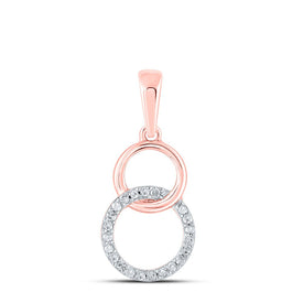 Rose Gold Interlocking Circle Diamond Pendant - A Captivating Symbol of Elegance and Romance - Alternate view 1 from Splendid Jewellery