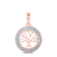 Load image into Gallery viewer, Captivating Rose Gold Diamond Tree of Life Circle Pendant - Alternate view 1 from Splendid Jewellery