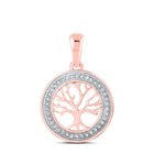 Captivating Rose Gold Diamond Tree of Life Circle Pendant - Alternate view 1 from Splendid Jewellery