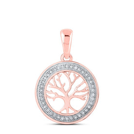 Captivating Rose Gold Diamond Tree of Life Circle Pendant - Alternate view 1 from Splendid Jewellery