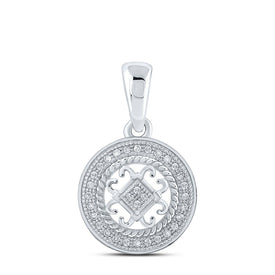 Eternal Sparkle Diamond Circle Pendant Top view from the 10Kt White Gold Womens Round Diamond Circle Pendant 1 10 Cttwpin217279 collection by Splendid Jewellery