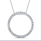 Mesmerizing Diamond Circle Pendant | 10kt White Gold Womens Round Diamond Circle Pendant 1/6 Cttw Top view from the 10Kt White Gold Womens Round Diamond Circle Pendant 1 6 Cttwpin288800 collection by Splendid Jewellery