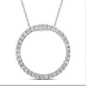 Mesmerizing Diamond Circle Pendant | 10kt White Gold Womens Round Diamond Circle Pendant 1/6 Cttw Top view from the 10Kt White Gold Womens Round Diamond Circle Pendant 1 6 Cttwpin288800 collection by Splendid Jewellery