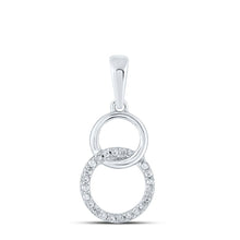 Load image into Gallery viewer, Sparkling Love Knot Diamond Pendant Top view from the 10Kt White Gold Womens Round Diamond Interlocking Circle Pendant 1 20 Cttwpin210870 collection by Splendid Jewellery