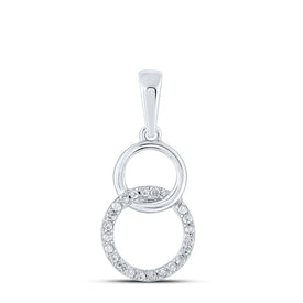 Sparkling Love Knot Diamond Pendant Top view from the 10Kt White Gold Womens Round Diamond Interlocking Circle Pendant 1 20 Cttwpin210870 collection by Splendid Jewellery