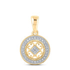 Radiant Love Diamond Circle Pendant | 10kt Yellow Gold Womens Round Diamond Circle Pendant 1/10 Cttw product  Top View from Splendid Jewellery